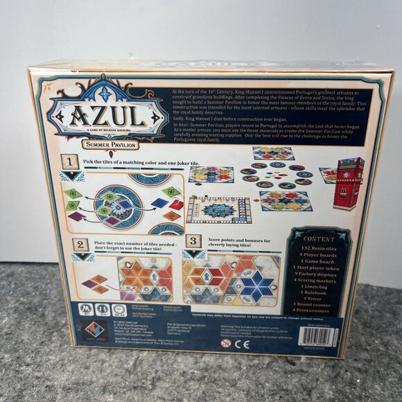 Azul Summer Pavilion Board Game By Next Move Brand New & Factory Sealed - Picture 2 of 5